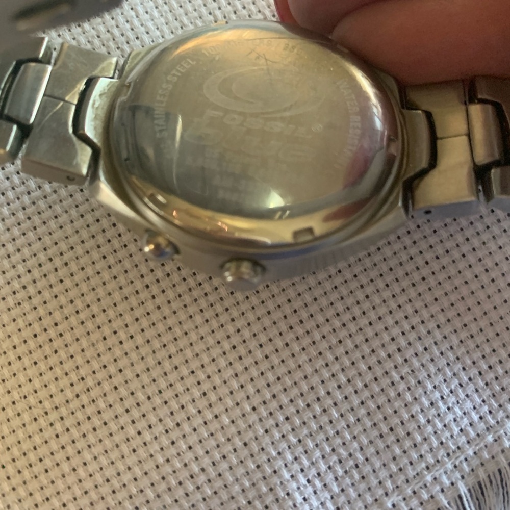 Vintage Fossil Blue AM 3535 Stainless Steel Men’s Watch with Color Changing Face - Picture 7 of 9